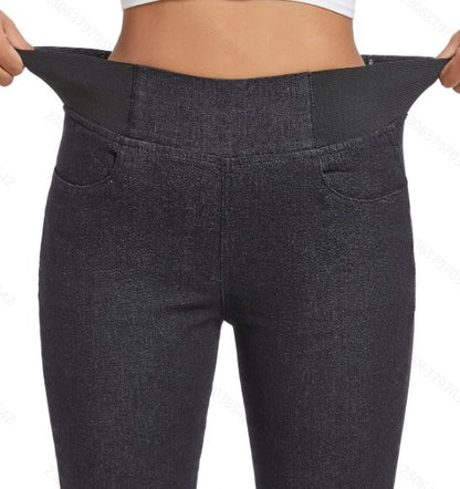 Fleece Padded Jeans Women's Slim Fit All-matching Skinny Pants