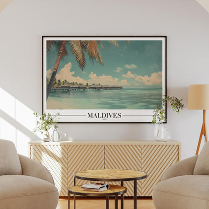 Paradise Maldives Beach World Travel - Rolled Poster Art Print
