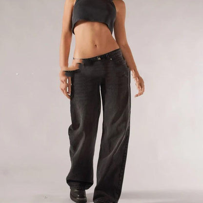 Loose Straight Wide Leg Mop Trousers